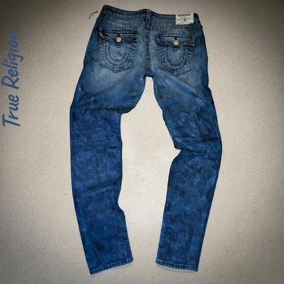 TRUE RELIGION Skinny Blue Jeans No Flap Pockets Y2K Denim Women Size 30 - Picture 3 of 9
